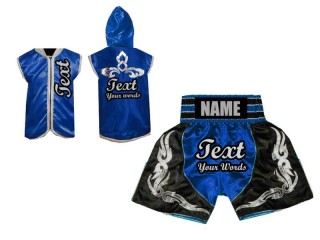 Boxing set - Custom Boxing Hoodie and Shorts : Blue